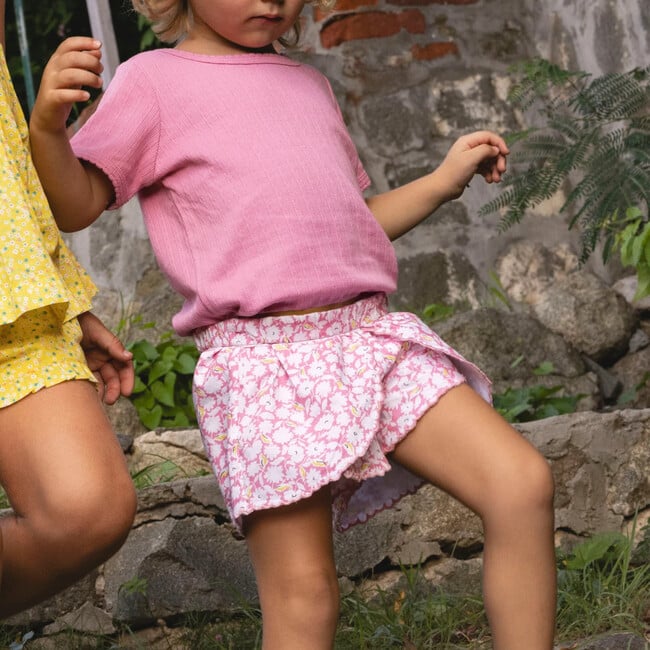 girls blush bloom scalloped short