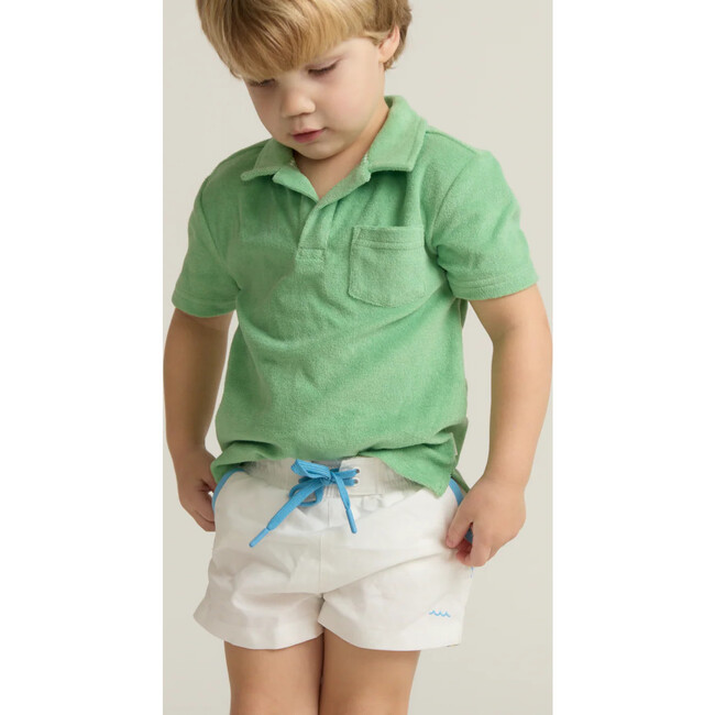 boys gustavia green french terry polo