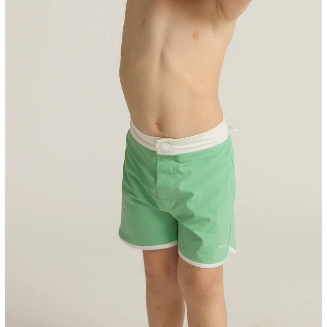 boys gustavia green board shorts