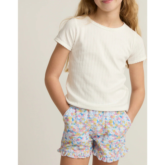 girls shell white pointelle shirt