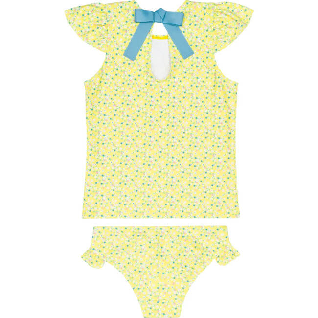 girls petite fleur cap sleeve rashguard set