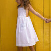girls shell white cross back pinafore dress - Dresses - 2