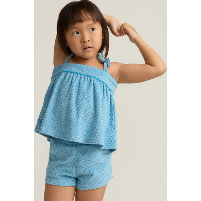 girls le marin dot french terry tie top and short set