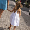 girls shell white cross back pinafore dress - Dresses - 3