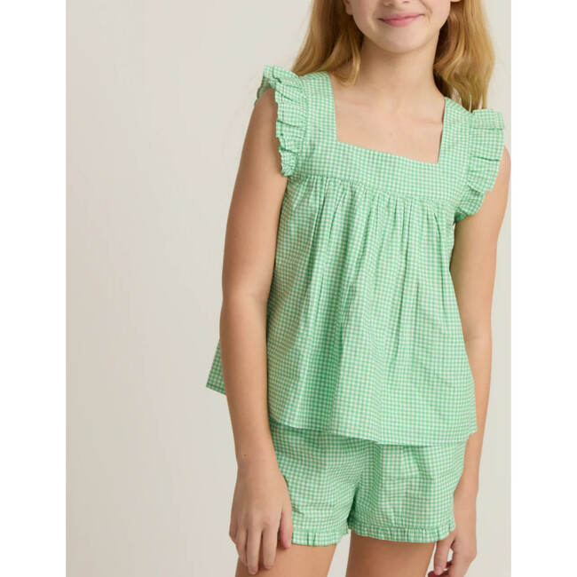 girls gustavia gingham ruffle top and short set
