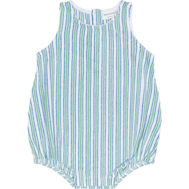 baby tamarin stripe french terry bubble romper