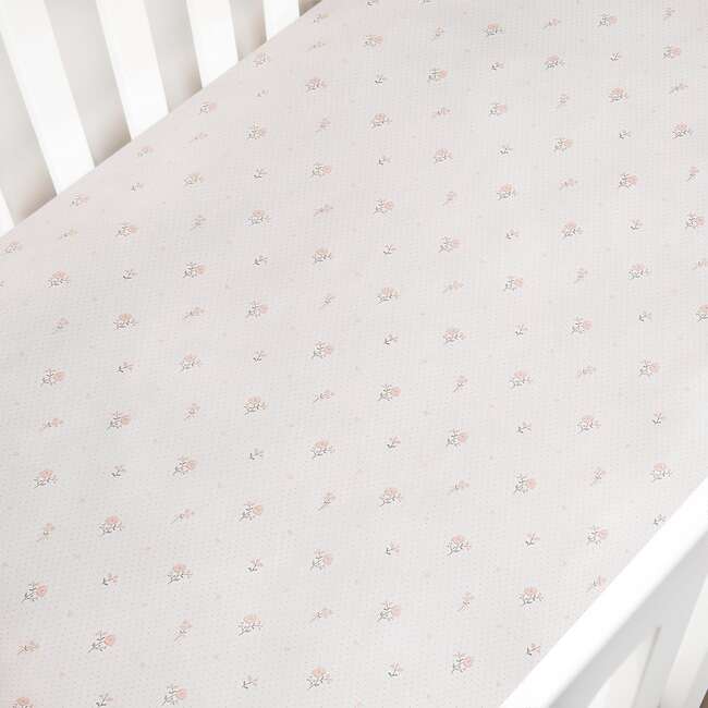 Ditsy Floral, Crib Sheet, Pink