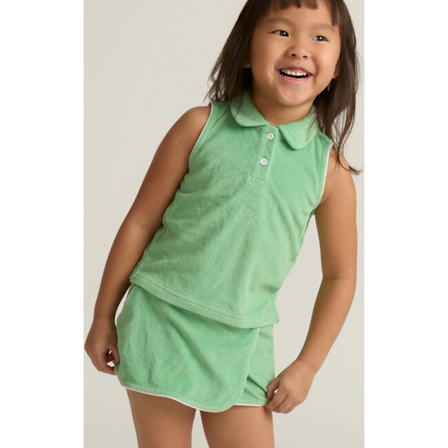 girls gustavia green french terry tennis tank top and skort set