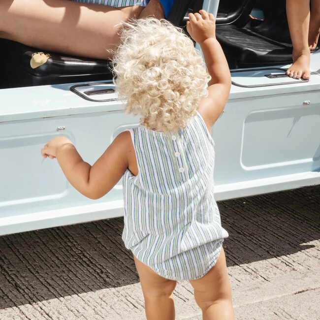 baby tamarin stripe french terry bubble romper - Rompers - 3