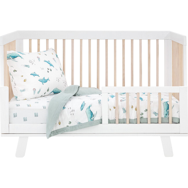 Toddler Cotton Muslin 3-Piece Bedding Set, Whales