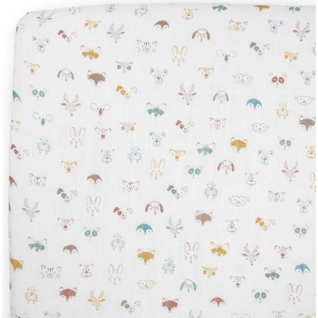 Toddler Cotton Muslin 3-Piece Bedding Set, Colorful Critters - Duvet Sets - 3