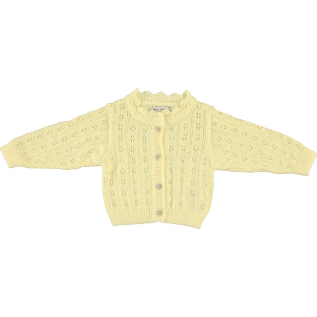 Summer Baby Cardigan, Butter Yellow Knit