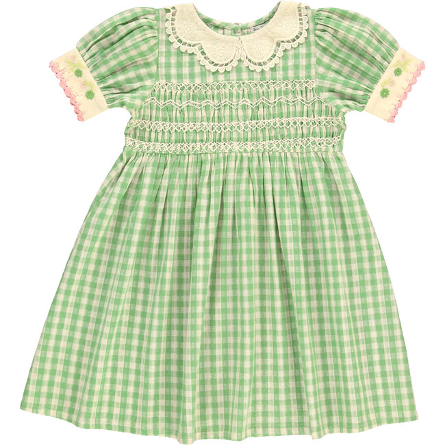 Tilia Dress, Green Gingham