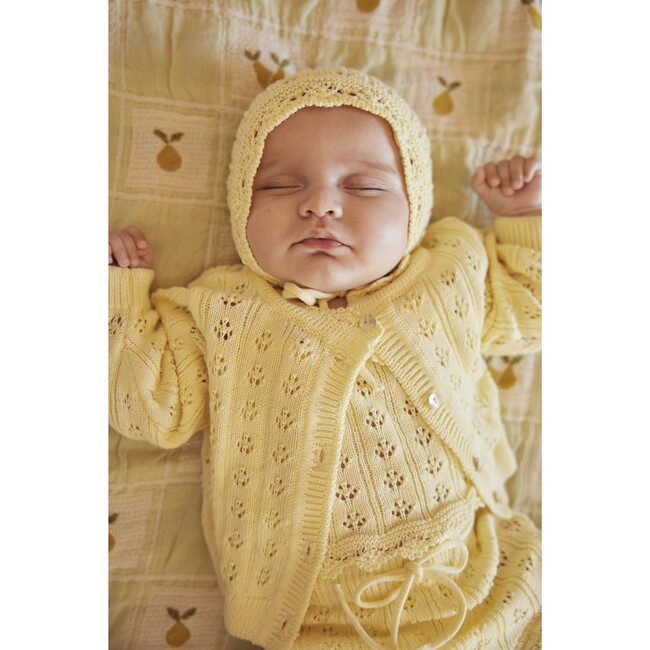 Summer Baby Cardigan, Butter Yellow Knit