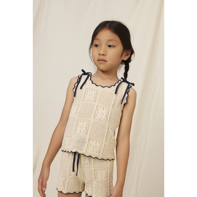Elina Top, Natural Lace Knit - Vests - 3