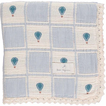 Balloon Blanket, Blue Balloon Patchwork