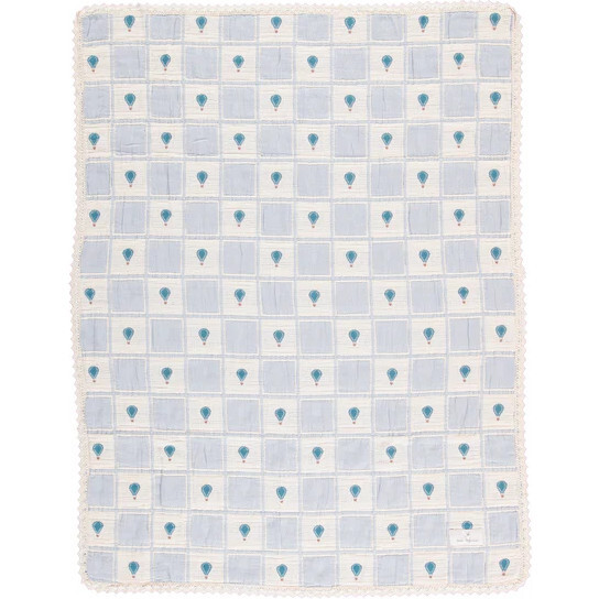 Balloon Blanket, Blue Balloon Patchwork