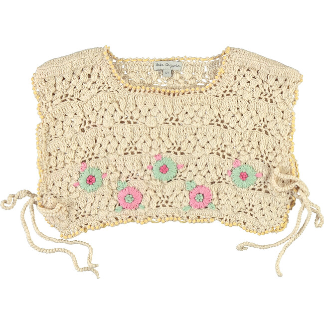Anais Crochet Vest, Natural crochet