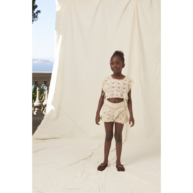 Anais Crochet Vest, Natural crochet