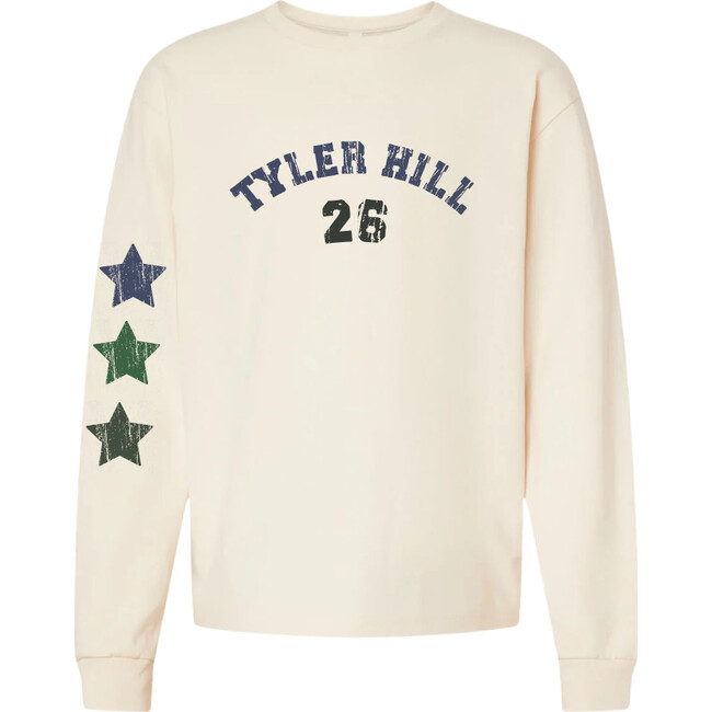 CAMP Custom LS Crewneck T-shirt with Star Sleeve, Cream