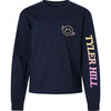 CAMP Custom LS Crewneck T-shirt with Smiley Face, Navy - T-Shirts - 1 - thumbnail