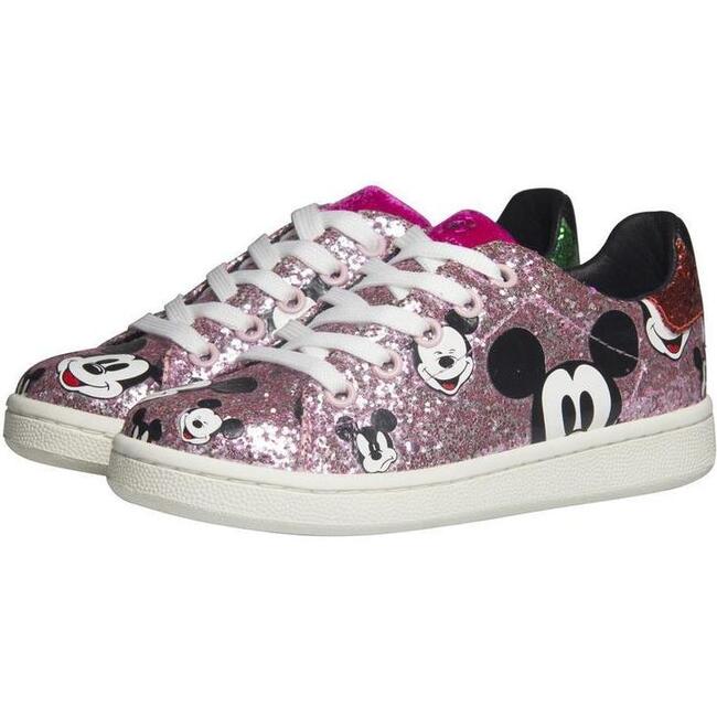 Glitter Mickey Sneakers, Pink
