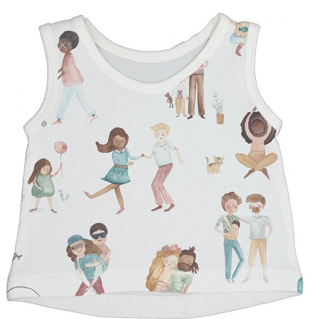 Humans Tank Top, Cream