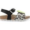 Mickey Logo Leopard Sandals, Yellow - Sandals - 2