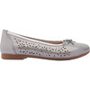 Floral Perforated Flats, Silver - Flats - 2