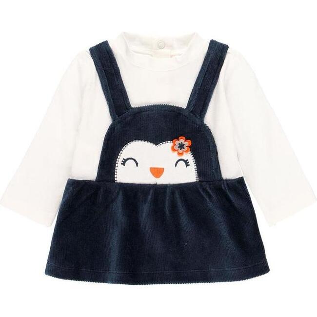 Penguin Pinafore Dress, Navy
