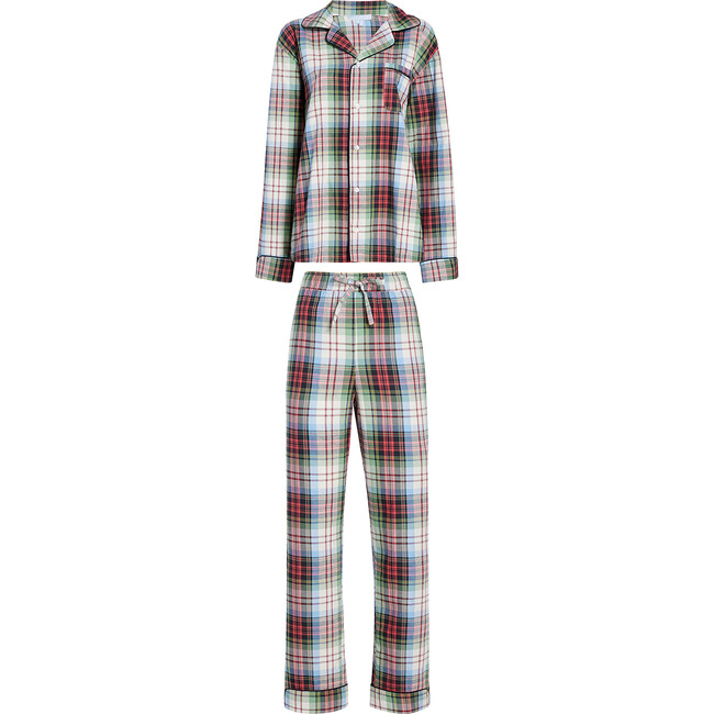 The Women's Quentin Pajama Set, White Tartan - Pajamas - 1