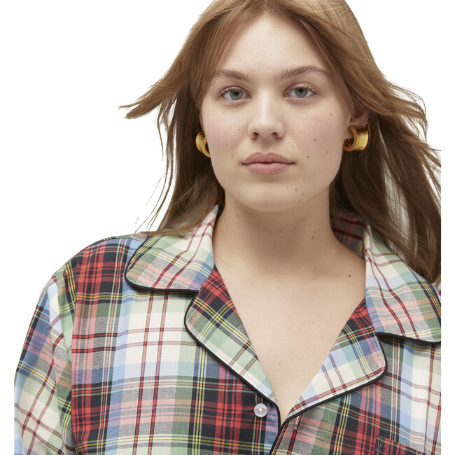 The Women's Quentin Pajama Set, White Tartan - Pajamas - 6