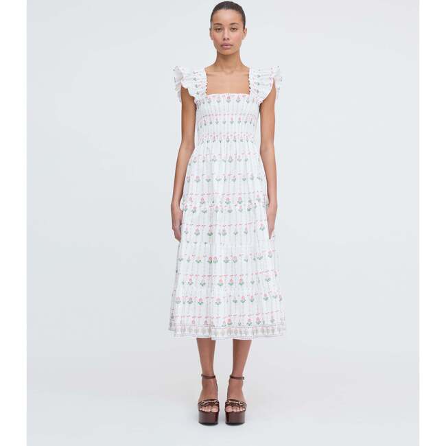 The Ellie Nap Dress, White Trailing Fern