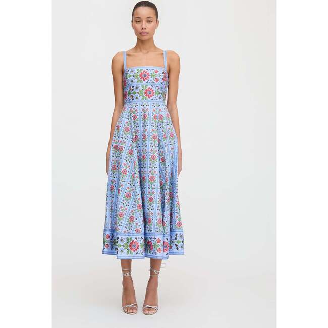 The Margot Dress, Blue Floral Block Stripe - Dresses - 2
