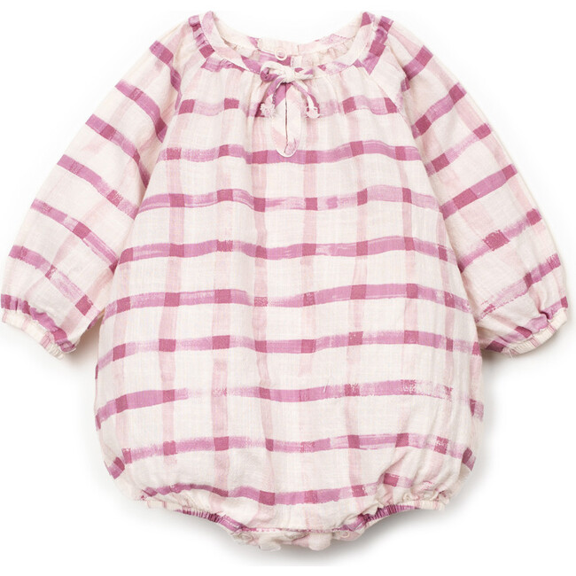 Window Pane Woven Bubble, Ivory and Bubblegum