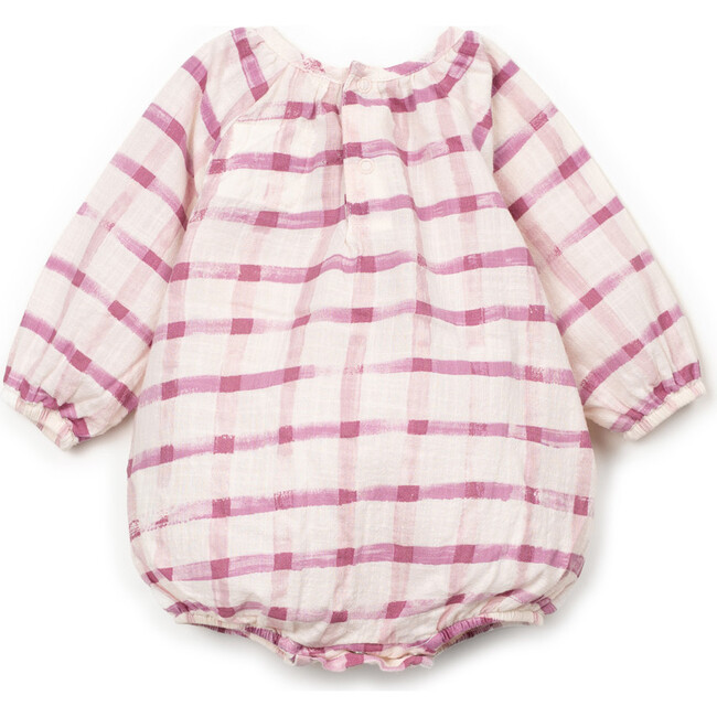 Window Pane Woven Bubble, Ivory and Bubblegum