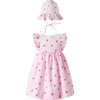 Strawberry Gingham Sundress & Hat, Pink - Dresses - 1 - thumbnail