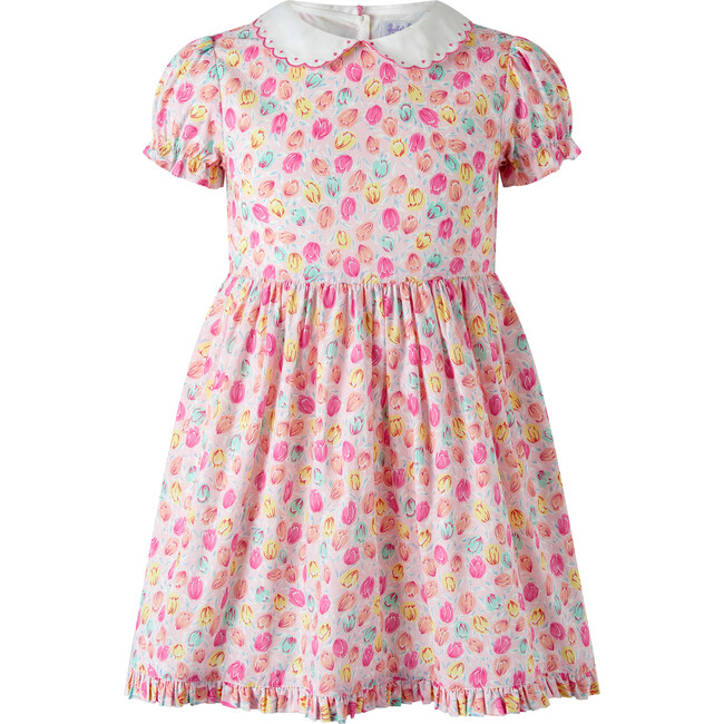 Scalloped Collar Tulip Dress, Pink