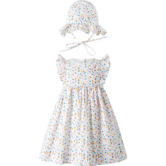 Heart Confetti Sundress & Hat, Ivory