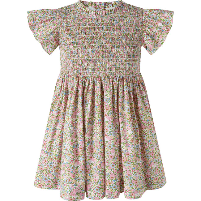 Floral Ruched Dress, Pink