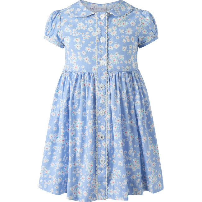 Daisy Button-Front Dress, Blue