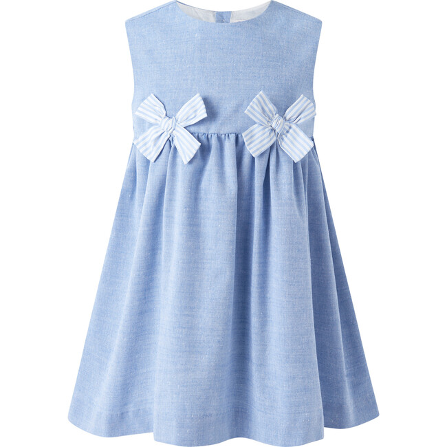 Chambray Bow Dress, Blue