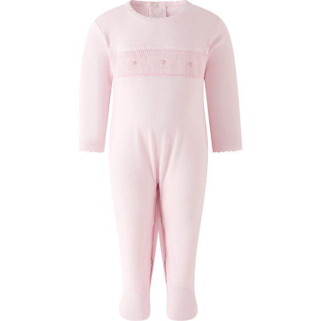 Pima Smocked Footie, Pink
