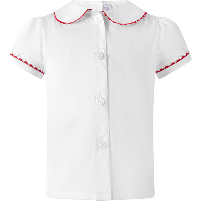 Cherry Dungaree and Blouse Set, Red - Rompers - 4