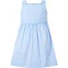 Striped Button-Front Sundress, Blue - Dresses - 2