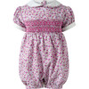 Ditsy Floral Smocked Babysuit, Purple - Rompers - 1 - thumbnail
