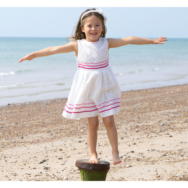 Eyelet Ric Rac Dress, Ivory - Dresses - 3