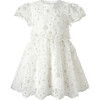 3D Scalloped Sequin Dress, Ivory - Dresses - 1 - thumbnail