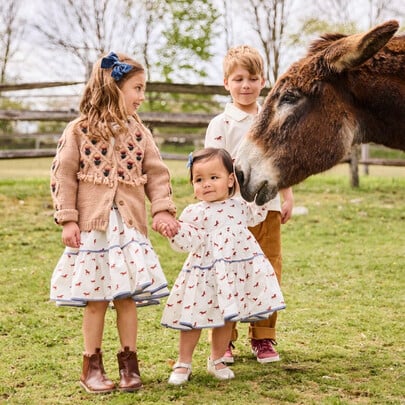 Pink chicken girls dresses best sale