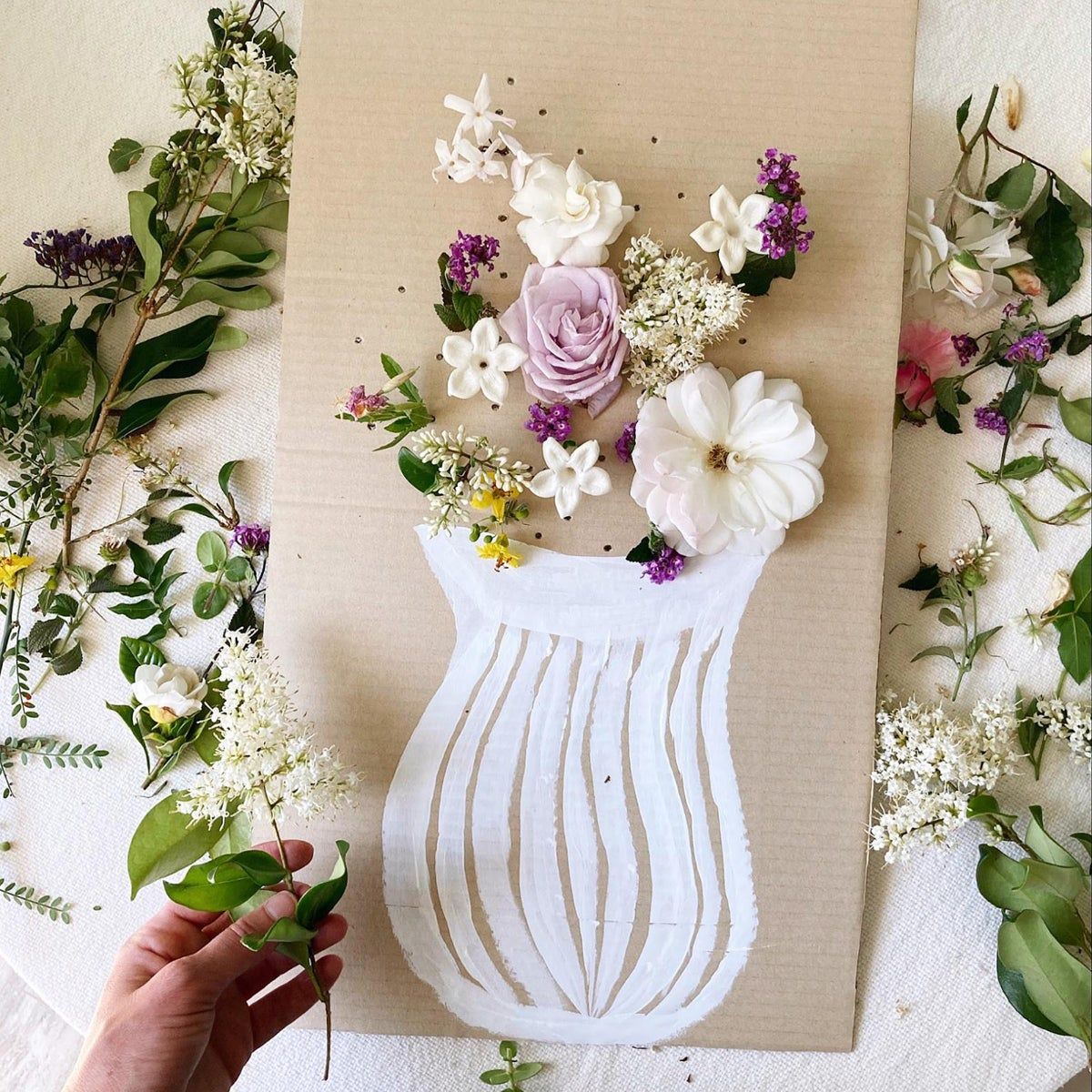 spring craft with flowers 